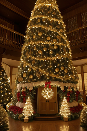 灯光圣诞树的摄影技巧