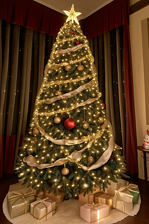 灯光圣诞树的摄影技巧