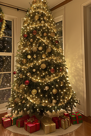 圣诞树的灯光魅力