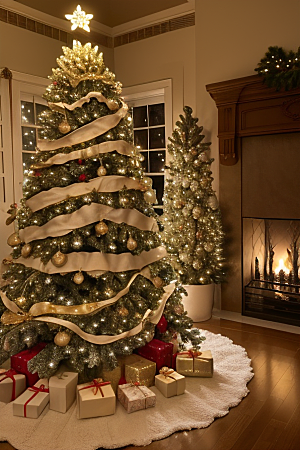 圣诞树的灯光魅力