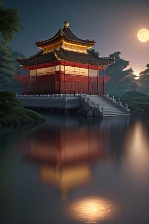 神秘古都璀璨之夜光影交错
