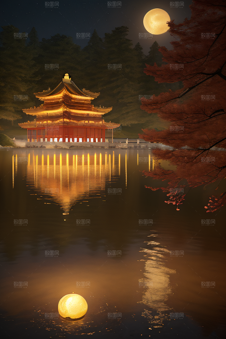 神秘古都璀璨之夜光影交错