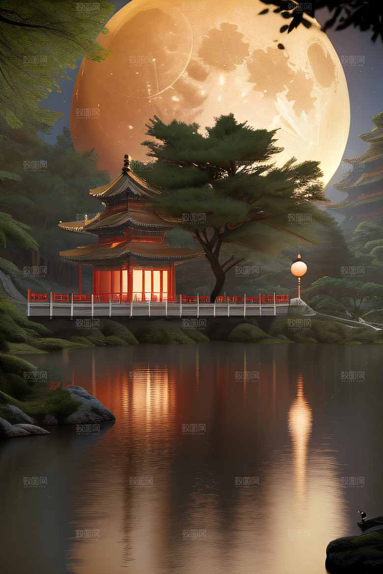 神秘古都璀璨之夜光影交错