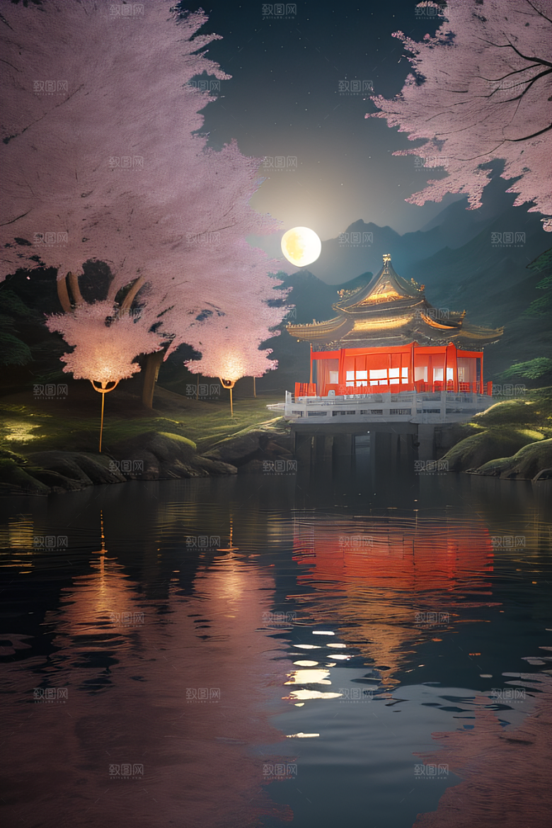 神秘古都璀璨之夜光影交错