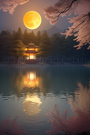 神秘古都璀璨之夜光影交错