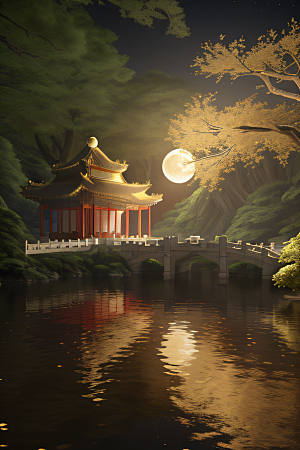 神秘古都璀璨之夜光影交错