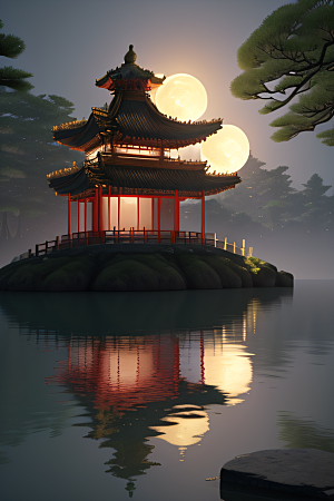 神秘古都璀璨之夜光影交错
