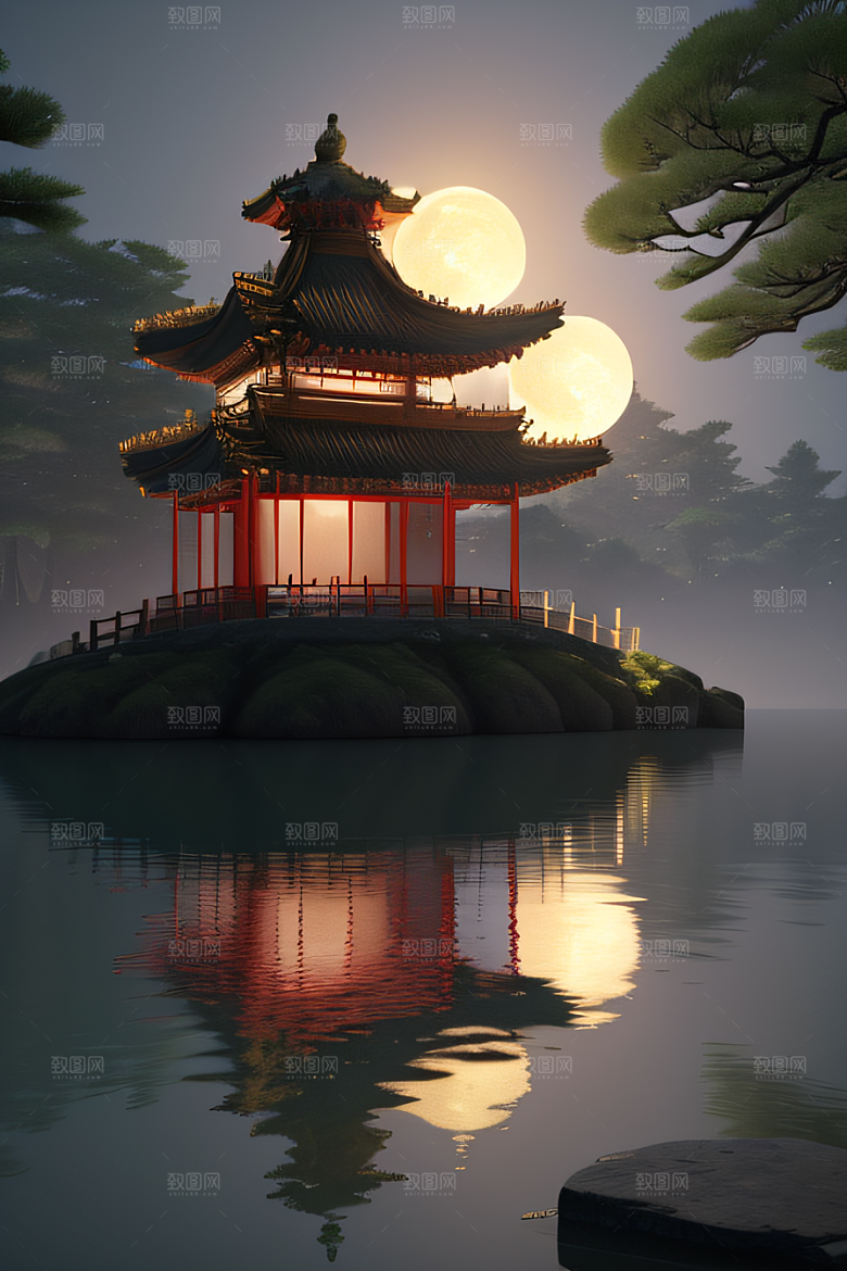 神秘古都璀璨之夜光影交错