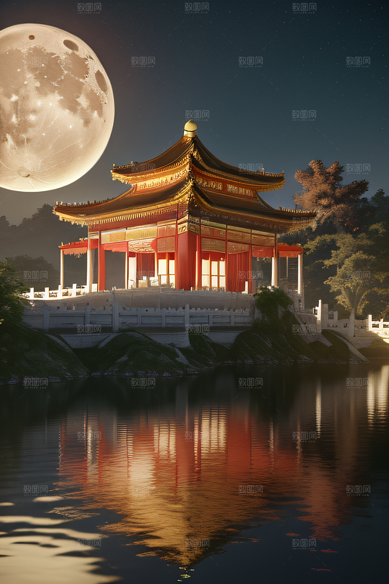 神秘古都璀璨之夜光影交错