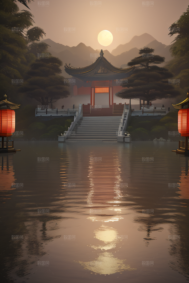 神秘古都璀璨之夜光影交错