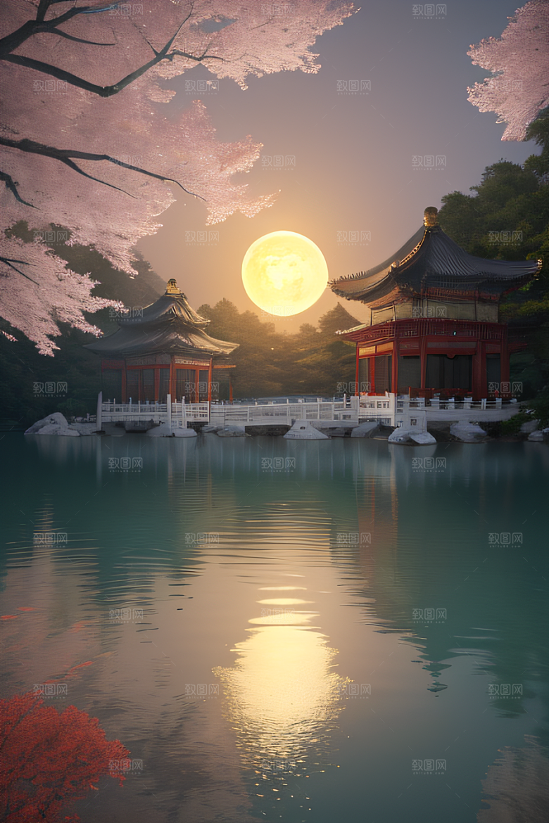 超清8K画面远观浮樱唯美如画