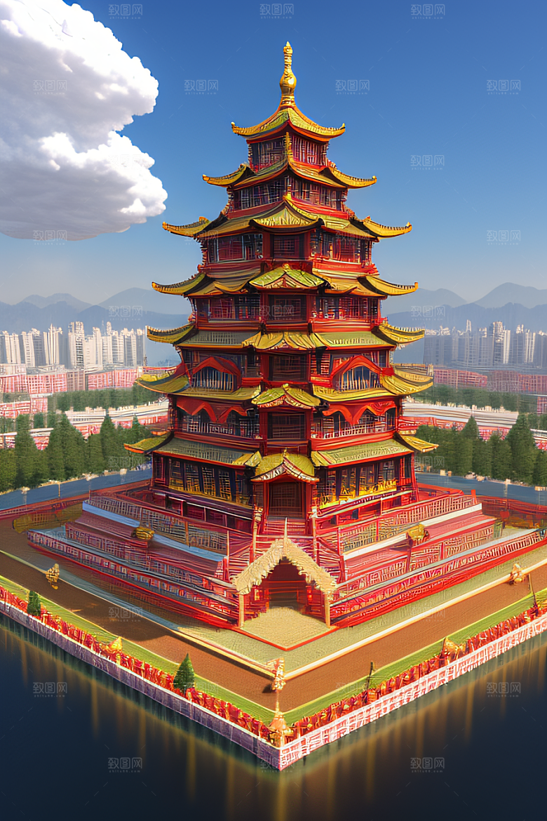 仙境之城可爱的天宫