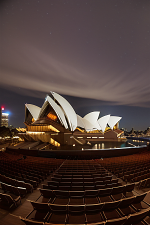 远看悉尼歌剧院的建筑摄影