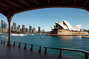 远看悉尼歌剧院的建筑特色