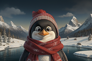 可爱企鹅的红领巾头像
