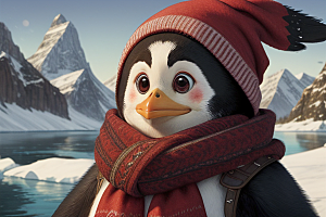 红领巾下的企鹅形象设计