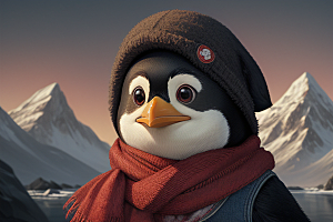 红领巾下的可爱企鹅