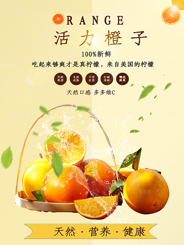 天然健康营养橙子
