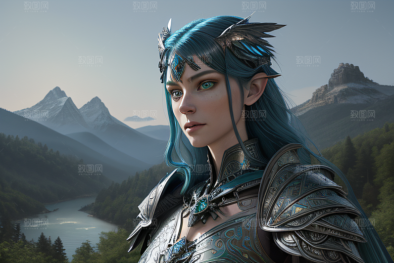 梦幻人形蓝鹰形象明亮绿眼