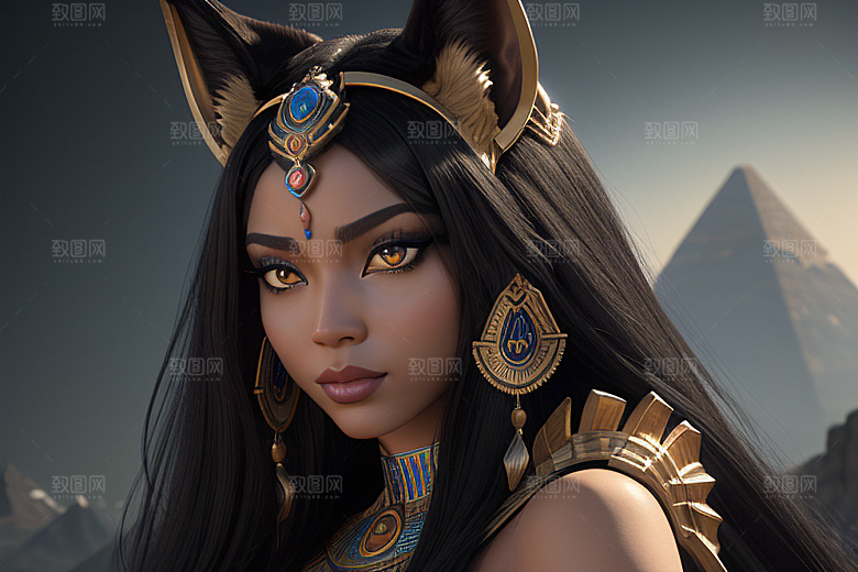猫神之威庄严的人形女神巴斯特