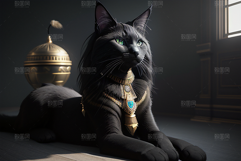 猫神之威庄严的人形女神巴斯特