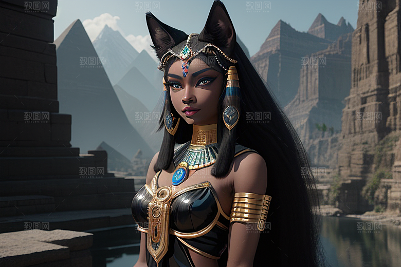 猫神之威庄严的人形女神巴斯特