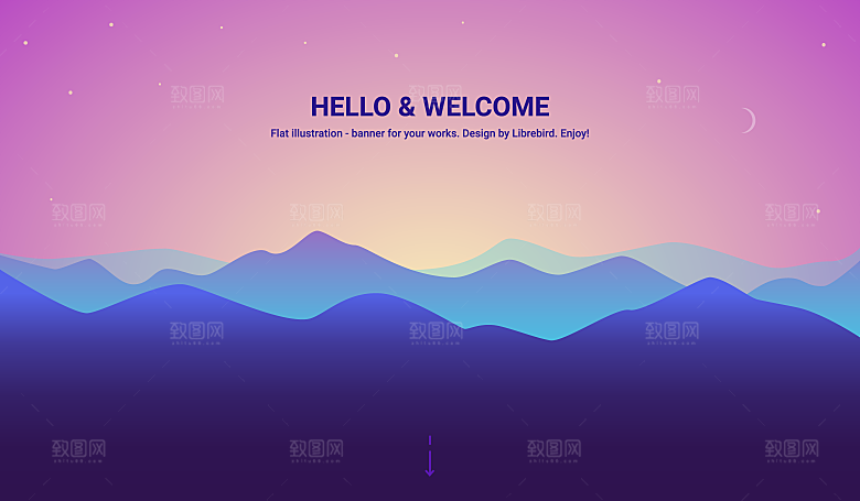 矢量夜晚风景插画背景