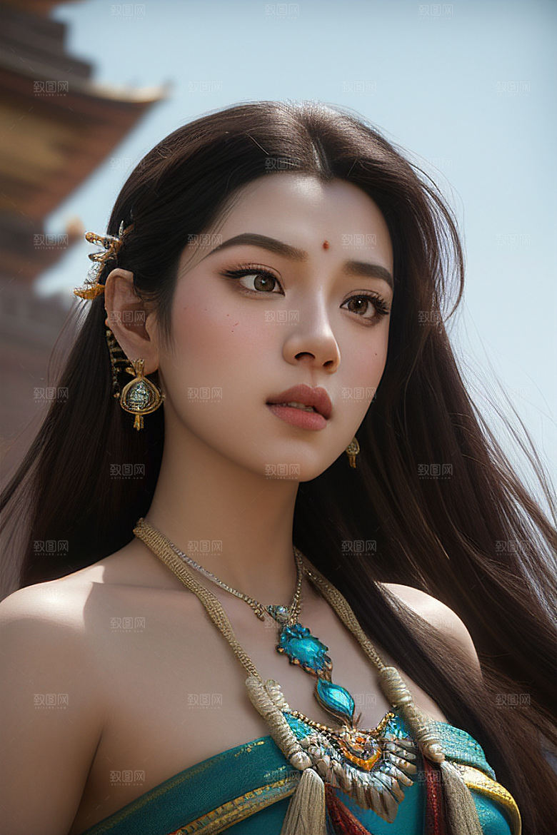 仙气茉莉地平线零之曙光风格半身美照
