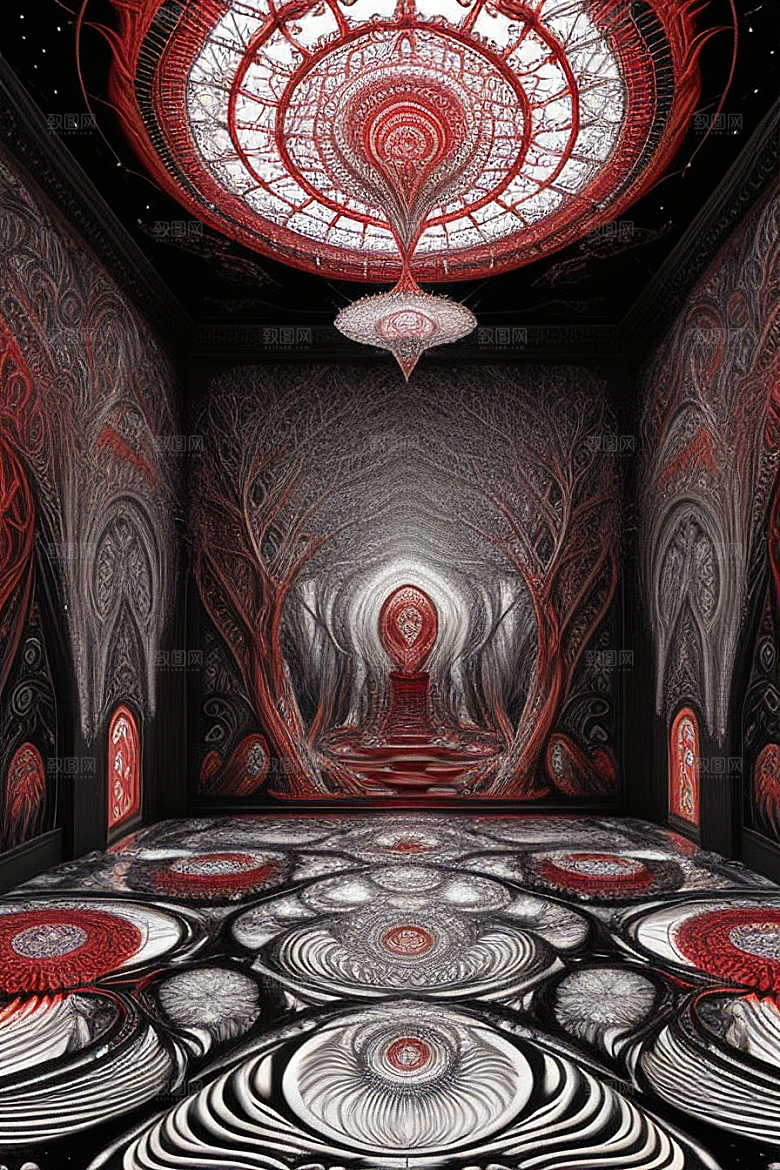 黑白红幻想超写实与超现实的完美交织