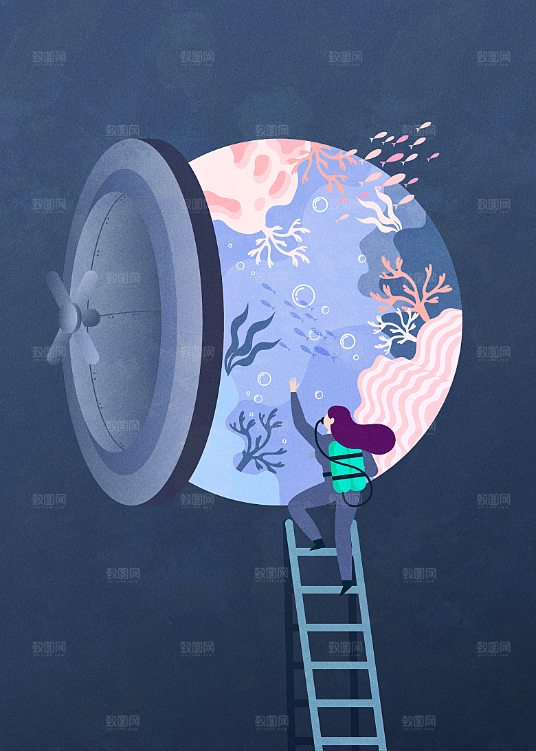 简约大气人物插画海报