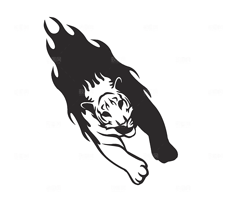 卡通矢量老虎素材元素png