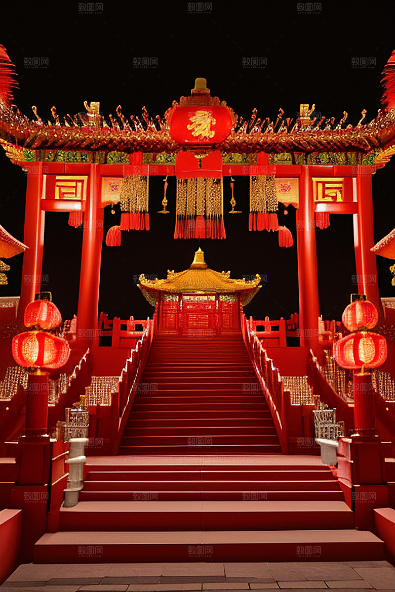 中国雕刻门楼复杂雕刻展现华美工艺