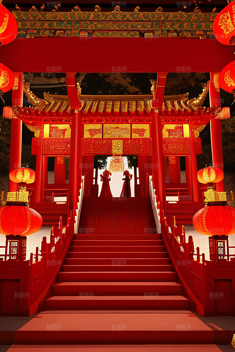 喜庆婚礼浪漫场景梦幻装扮