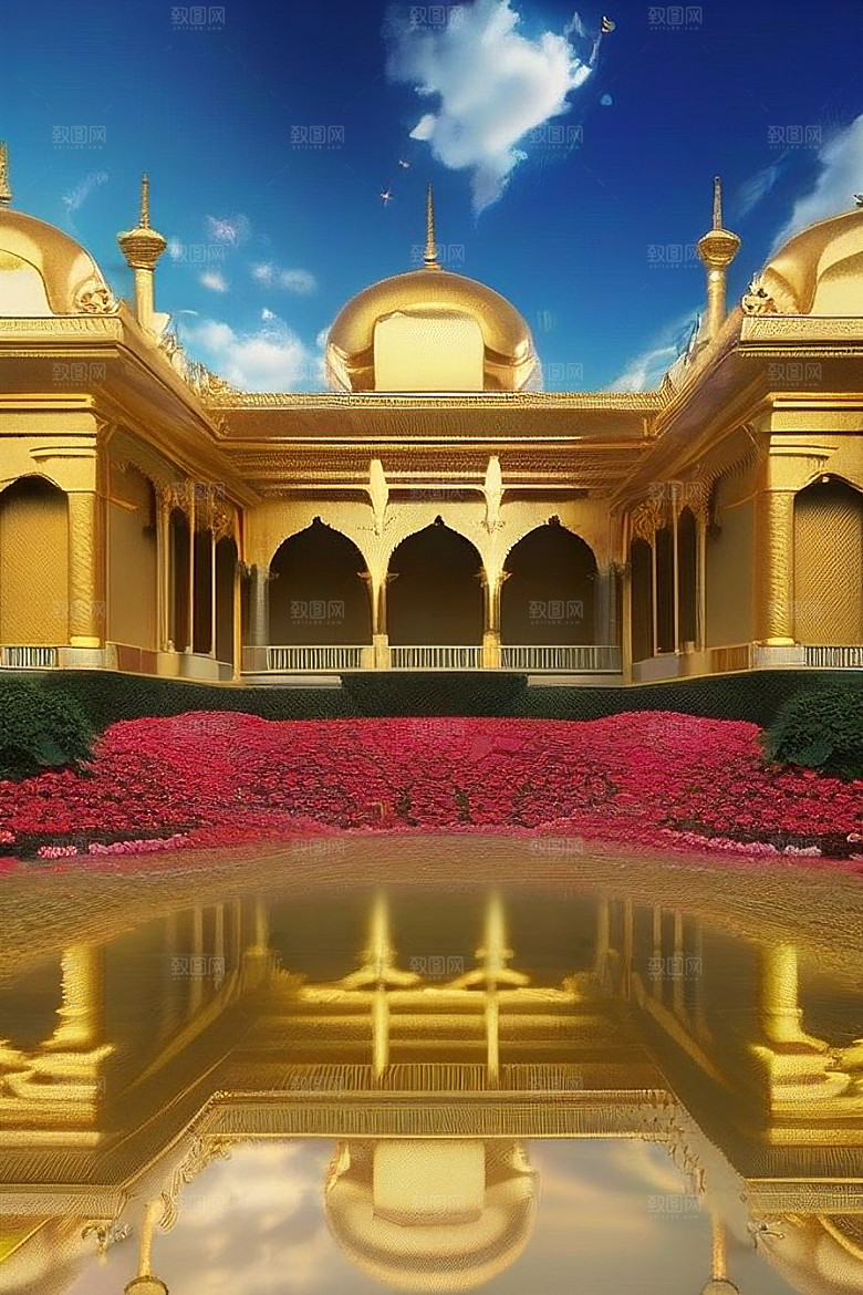 玫瑰花海冰湖浪漫背景