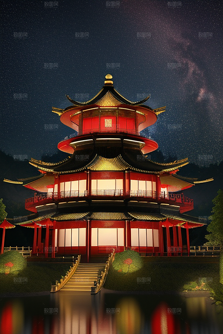 影视效果高清晰度中国风宫殿渲染