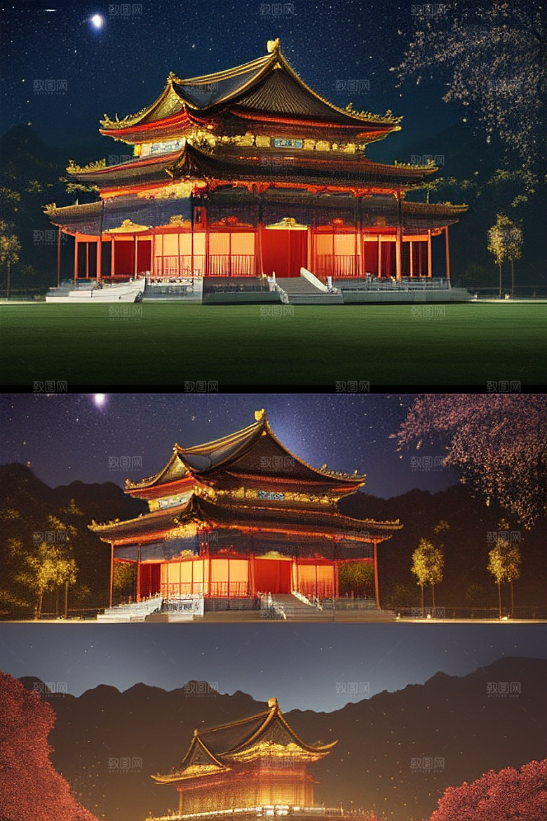 眼前的童话中国风金碧辉煌宫殿