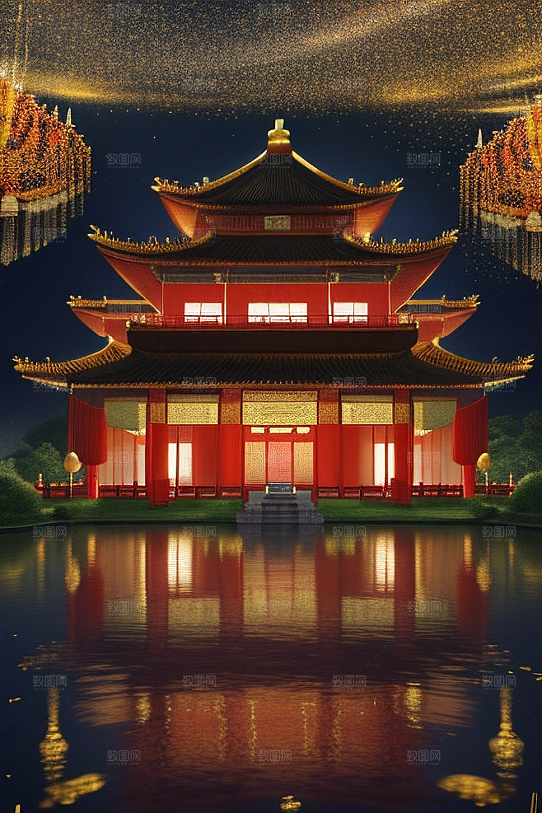 眼前的童话中国风金碧辉煌宫殿