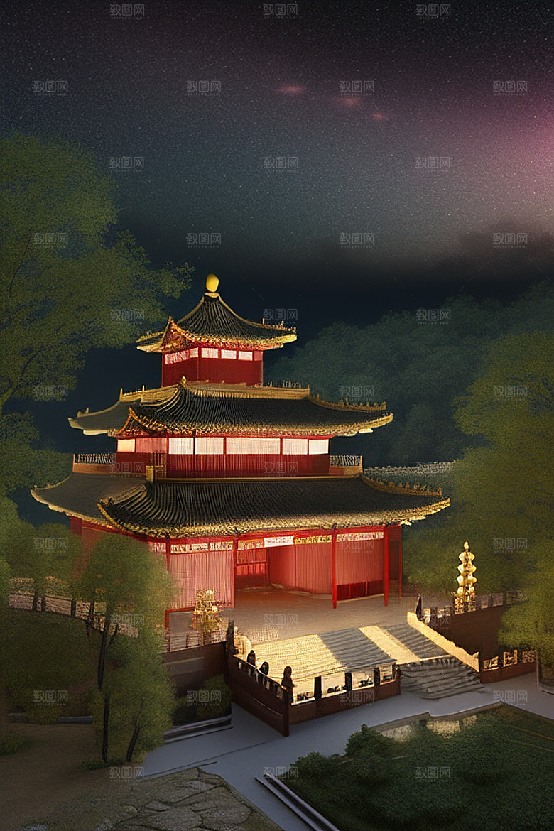 眼前的童话中国风金碧辉煌宫殿