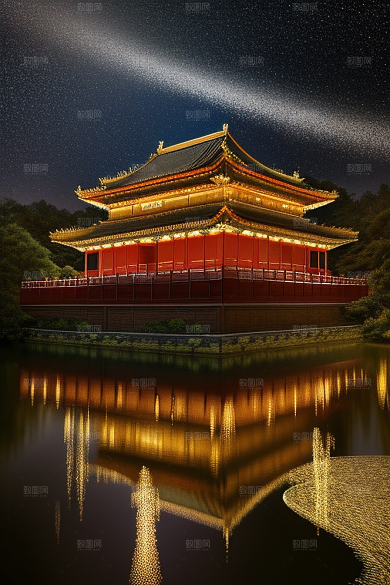 眼前的童话中国风金碧辉煌宫殿