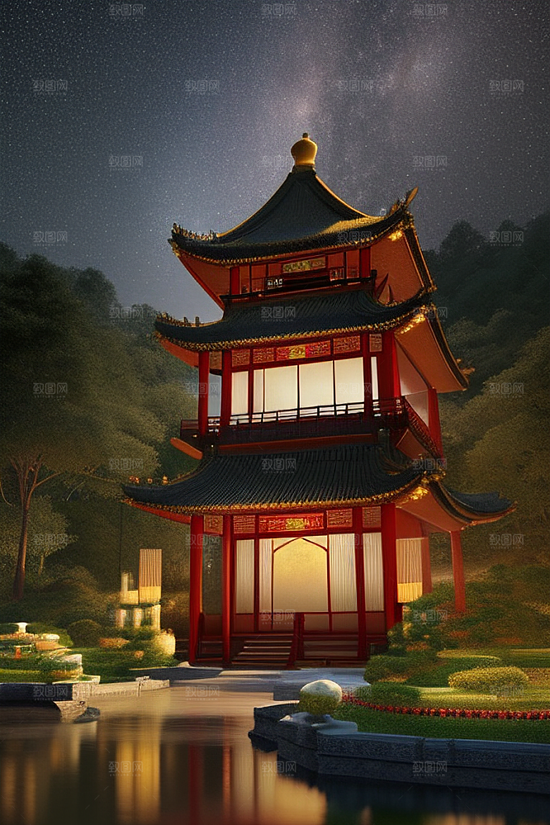 梦幻般的中国风宫殿超细节描绘
