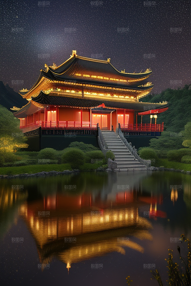 梦幻般的中国风宫殿超细节描绘