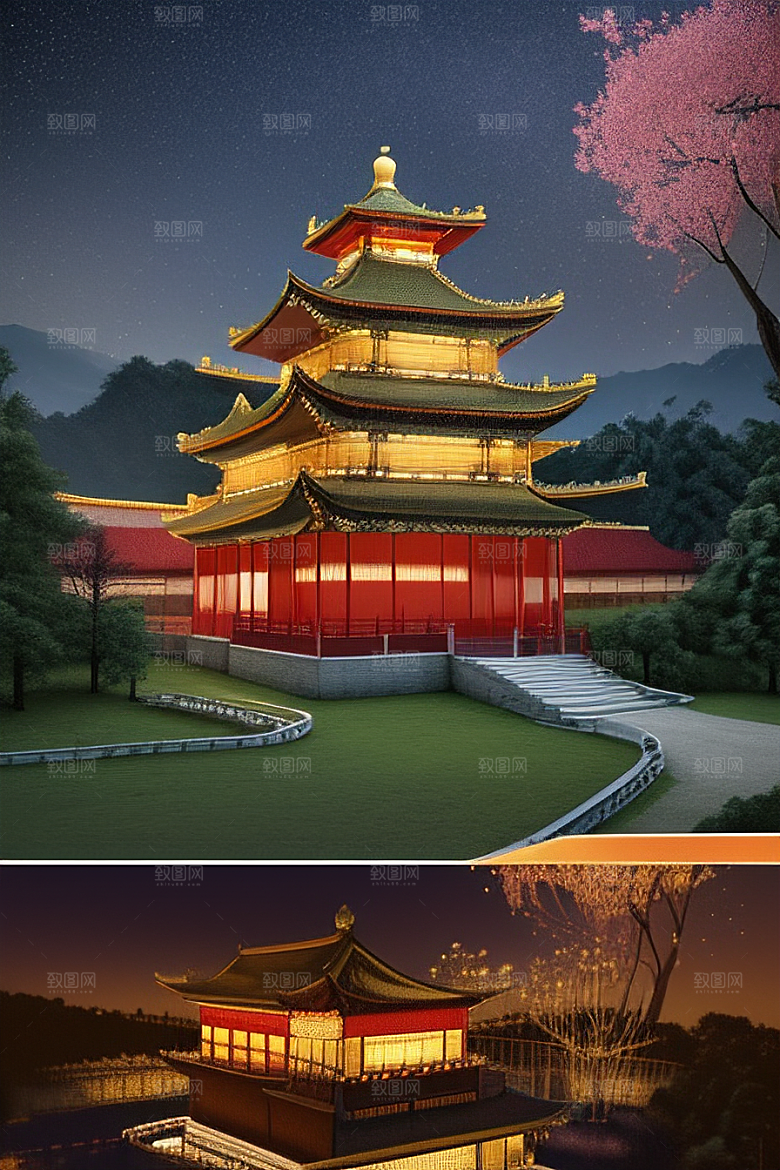 梦幻般的中国风宫殿超细节描绘