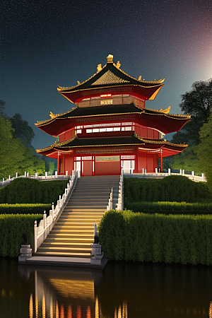 梦幻般的中国风宫殿超细节描绘