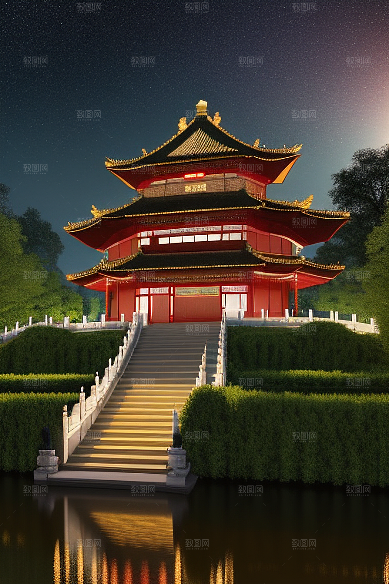 梦幻般的中国风宫殿超细节描绘