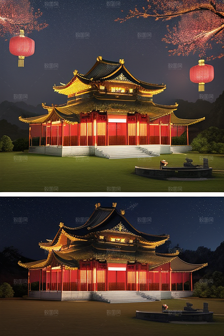 梦幻般的中国风宫殿超细节描绘