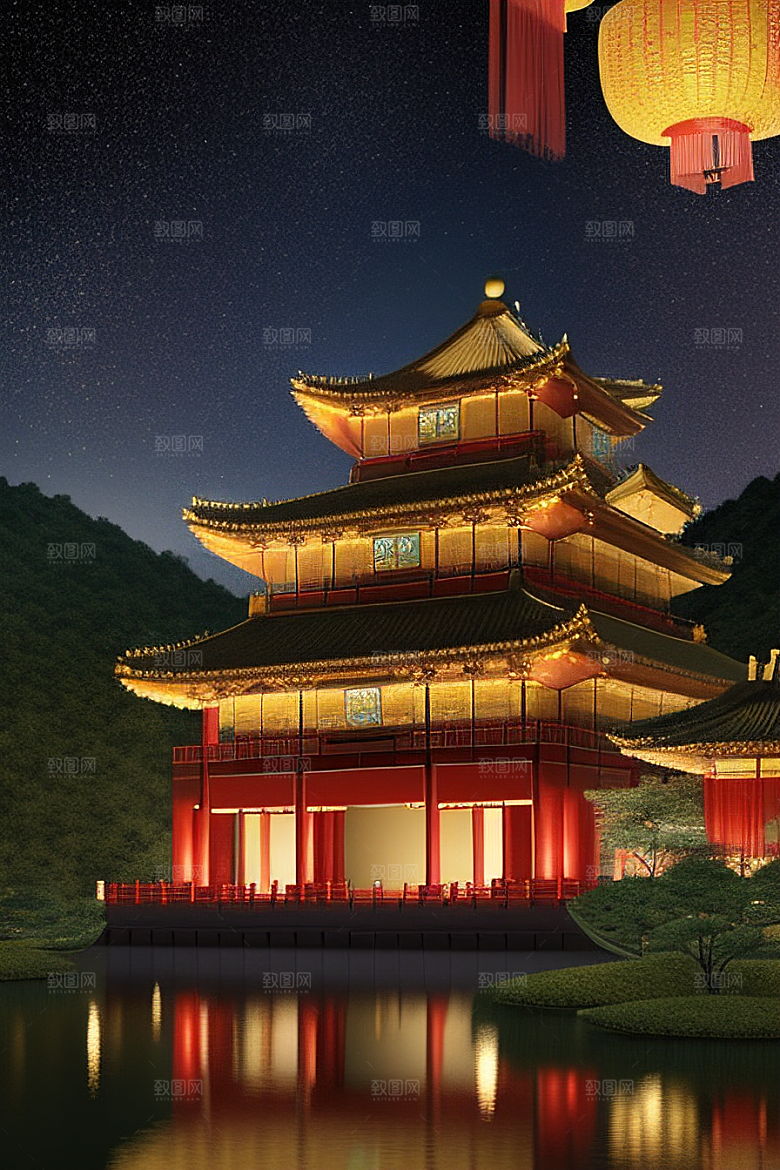 梦幻般的中国风宫殿超细节描绘