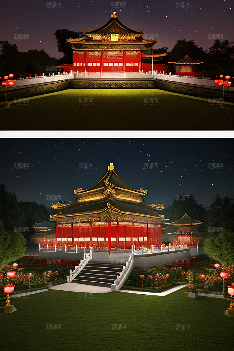 梦幻般的中国风宫殿超细节描绘
