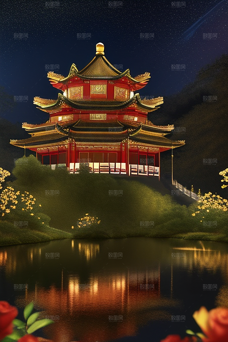 梦幻般的中国风宫殿超细节描绘