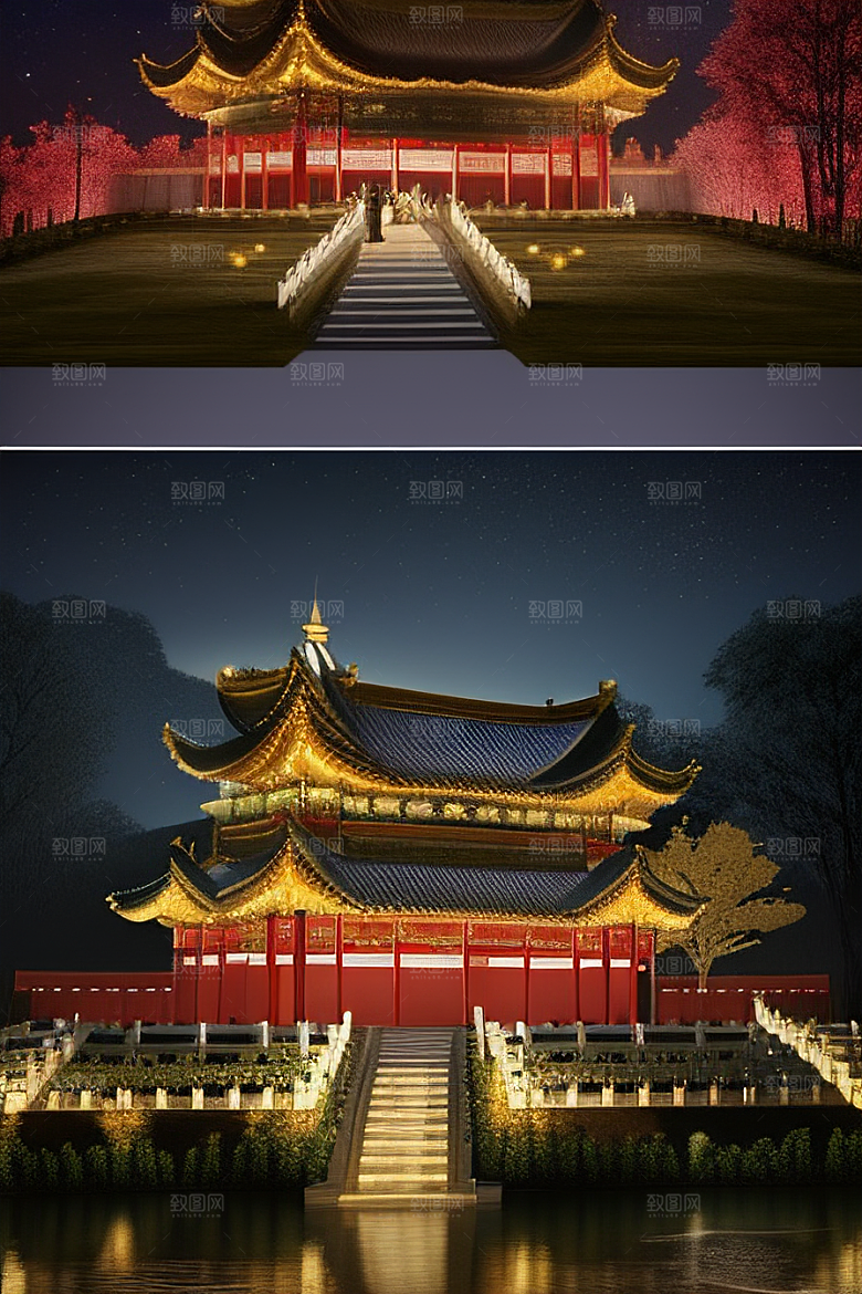 梦幻般的中国风宫殿超细节描绘
