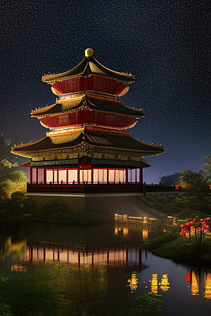 梦幻般的中国风宫殿超细节描绘